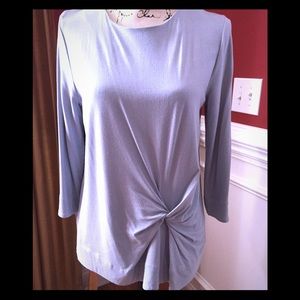 Ann Taylor Twist Front Top with 3/4 Length Sleeves